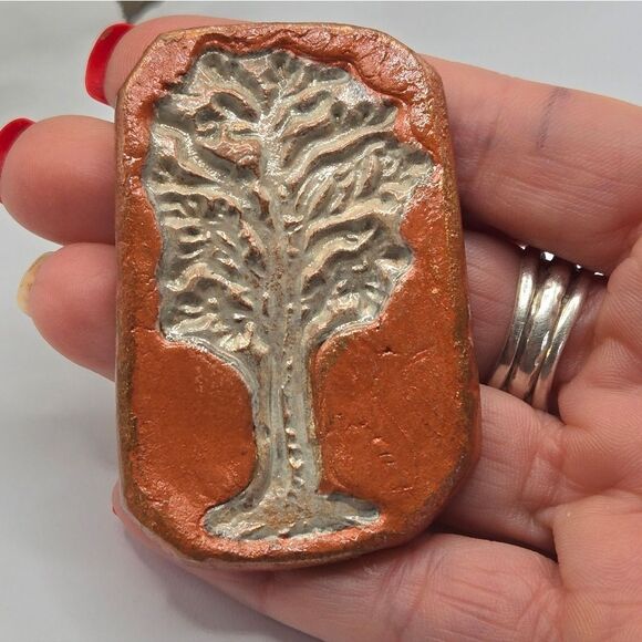 "5/$25" Artisan Crafted Clay Pottery Terecotta Organic Tree Fridge Magnet - Picture 5 of 5